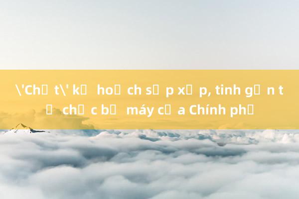 'Chốt' kế hoạch sắp xếp, tinh gọn tổ chức bộ máy của Chính phủ