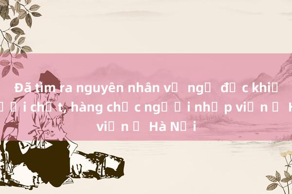 Đã tìm ra nguyên nhân vụ ngộ độc khiến 2 người chết， hàng chục người nhập viện ở Hà Nội