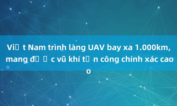 Việt Nam trình làng UAV bay xa 1.000km， mang được vũ khí tấn công chính xác cao